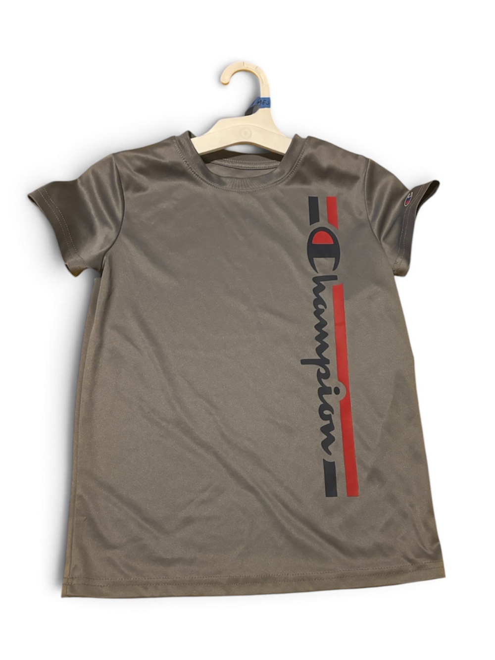Champion Short Sleeve Logo Tee in Grey 7/8